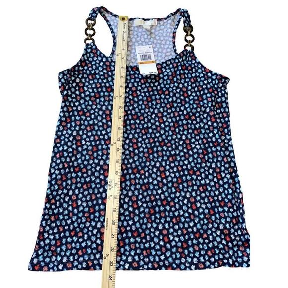 Michael Kors Three-Ring Size Small Tank Top Midnight Blue Shirt w/ Fireworks New - Picture 2 of 5